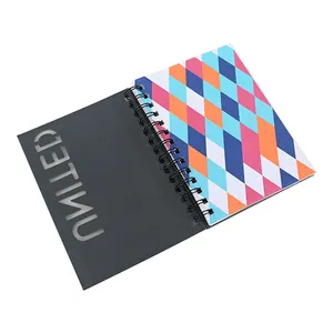 Cahier à spirale A4 A5 pas cher pour l'école Journal en cuir personnalisé cahier papier matériel bloc-notes couverture de couleur personnalisée CMJN imprimé