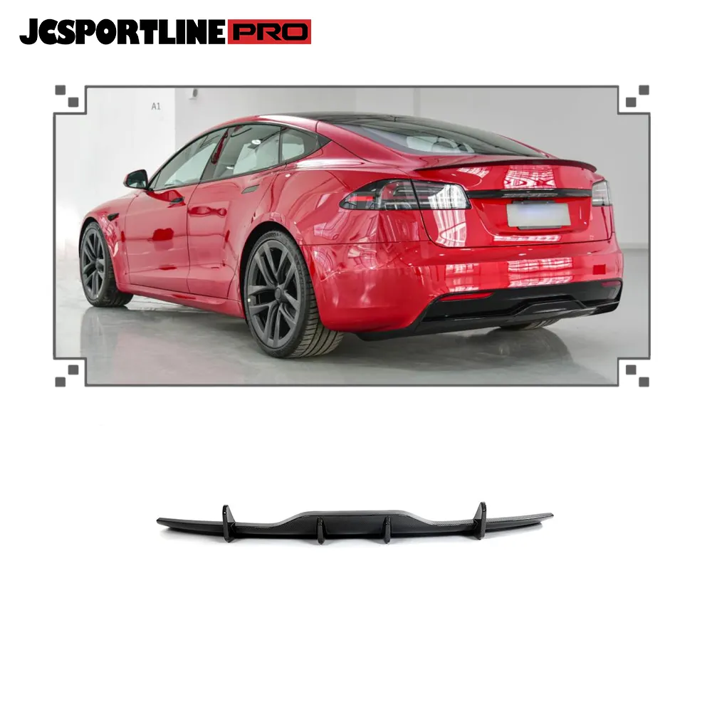 Углеродное волокно дополнительный задний диффузор для Tesla Model S плед 2021-2023 JC style
