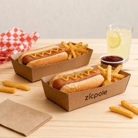 Boîte à emporter personnalisée en carton ondulé écologique pour hot-dogs, emballage jetable en papier kraft pour restauration rapide