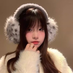 Women's Leopard Print Plush Earmuffs <b>Winter</b> <b>Ear</b> Warmers Outdoor Cycling Cold Protection Fluffy <b>Ear</b> <b>Covers</b> - Product Image 1