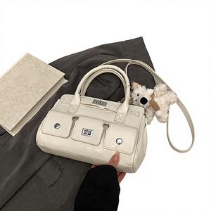 Bolsos de Noche de Cuero PU con Cuentas y Pedrería en 6 Colores, Hechos a Mano, con Cadena Metálica, Bolsos de Hombro, Bolsos de Mano con Bordado de Diamantes, Estilo Preppy para Mujer - Product Image 1