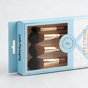 Boîte d'emballage pour outils de maquillage de haute qualité avec trou de suspension, boîte en carton bon marché pour outils de maquillage avec estampage doré - Product Image 5