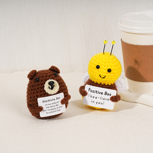 Handmade Crochet phim hoạt hình động vật bức tượng dệt kim panda/ong/Chim Cánh Cụt/Gấu sang trọng búp bê Uplifting thẻ may dệt đồ chơi cho - Product Image 1