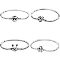 Bracelet en os de serpent DIY en tungstène avec breloques Disney Winnie l'ourson et Mickey Mouse, bijoux de luxe pour femmes