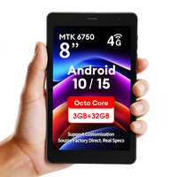 Nueva Tablet Educativa MTK 6750 Android 10/15 de 8 Pulgadas IPS Octa Core 3GB RAM 32GB ROM con Llamadas GSM/WiFi, Resistente a Golpes