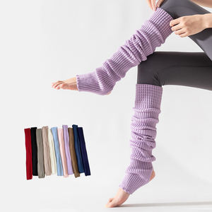 Keluaran baru penghangat kaki Slouch wanita hangat musim dingin lembut tumit akrilik lubang di atas lutut penghangat kaki untuk balet Pilates Yoga - Product Image 1