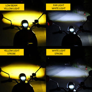 Xe máy Đèn Owl thiết kế kép màu mini lái Xe Sương Mù Ánh Sáng Head Light Đèn Pha Phụ trợ tại chỗ LED cho xe máy - Product Image 3