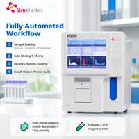 Analyseur d'hématologie automatisé en 3 parties, machine CBC entièrement automatique avec écran tactile pour l'analyse de sang humain et animal