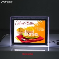 Support de Table pour restaurant, boîte à lumière LED en cristal acrylique, panneau de menu, boîte lumineuse