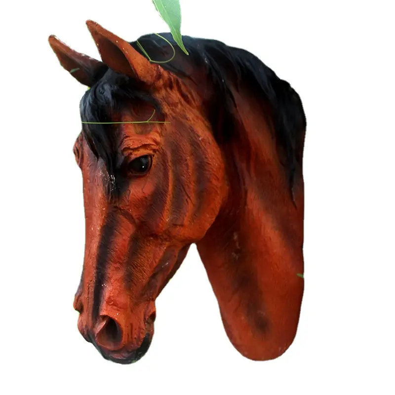 Escultura de cabeza de caballo de resina realismo para decoración de pared