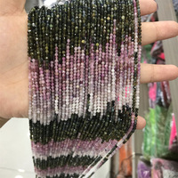 Prêt à expédier perles de tourmaline arc-en-ciel translucides naturelles collier de pierres précieuses en vrac délicat ensemble de bijoux perles de pierre