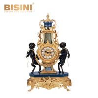 Horloge murale de luxe en laiton plaqué or 24K, pendule murale en émail Antique avec pendule, 15mm