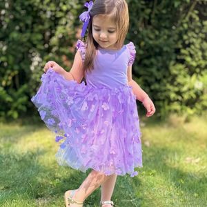 Vestido de tutú para niños pequeños, vestidos de verano esponjosos para niñas, vestido veraniego de tul de fiesta informal para niños de 2 a 6 años, vestidos de boda para niñas con flores - Product Image 5