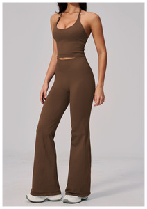 Shorts courts pour femmes, collants sans couture, débardeurs <span class=keywords><strong>de</strong></span> sport en polyester, pantalons legging coupe droite et évasée, soutien-gorge <span class=keywords><strong>de</strong></span> sport <span class=keywords><strong>fantaisie</strong></span>, ensemble complet <span class=keywords><strong>de</strong></span> yoga - Product Image 2