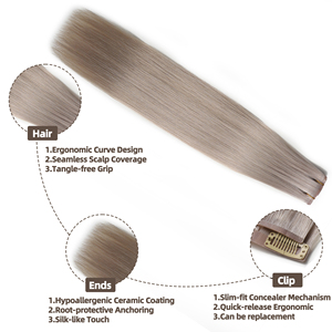 Extensiones de Cabello Humano Natural 100% Sin Procesar, Invisibles, de Doble Trama, Entrega Rápida, Calidad para el Mercado Americano y Europeo, con Clip - Product Image 4