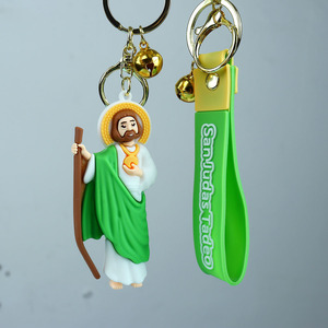 Porte-clés en caoutchouc Enfants Cartoon San Judas Tadeo Porte-clés Enfants Protection Sac St.<span class=keywords><strong>Juda</strong></span> Porte-clés Catholique - Product Image 2