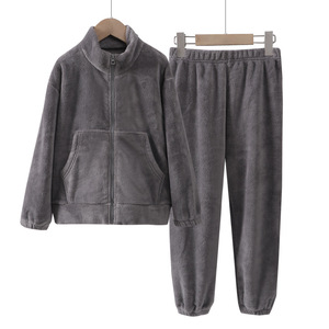 Conjunto de pijama coral para homens, roupa de sol de lãs, roupa de coral para o outono e inverno, 300 g/m2 - Product Image 1