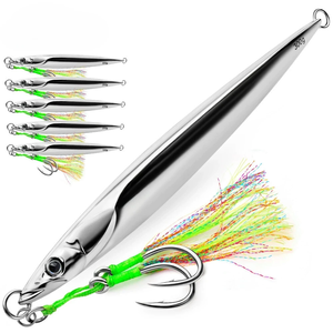 Esca <span class=keywords><strong>Artificiale</strong></span> in Metallo <span class=keywords><strong>per</strong></span> Lancio Lungo, Jigging Rapido con Doppio Amo, <span class=keywords><strong>per</strong></span> Pesca in Mare da Barca, <span class=keywords><strong>Spigola</strong></span> e Sgombro - Product Image 2