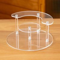 Présentoir à parfums en acrylique transparent, étagère de rangement cosmétique semi-circulaire à trois niveaux, présentoir à échantillons de rouge à lèvres en forme d'échelle, mobile