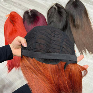 Extensions de cheveux humains vierges Remy vietnamiens 100% neufs, vague naturelle, lisses, couleur orange brûlé, haute qualité, fabrication mécanique - Product Image 5