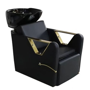 Golden Salon Equipment Metal Shampoo Chair High-end Luxury Shampoo Bed Legs Manual Lift Custom Color - Product Image 3