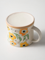Tasse à café avec fleurs peintes à la main avec design personnalisé, fond Stonebase, tasse en céramique de grande capacité de 500ml 18oz