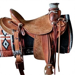 Selle de cheval western en cuir BS International avec décorations florales, quincaillerie SUS304 et arceau en bois pour selle de course – Prix de gros direct - Product Image 5