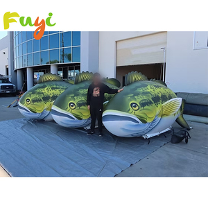 Pez Gigante Inflable de Calidad Comercial, Diseño Realista con Escamas Verdes y Vientre Blanco, para Exhibición en Eventos Deportivos de Pesca al Aire Libre - Product Image 2