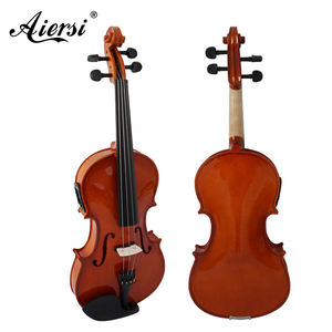 Aiersi Sinomusik, gran oferta, precio <span class=keywords><strong>barato</strong></span>, violín de arce acústico eléctrico para estudiantes con estuche, instrumentos musicales con pastilla - Product Image 2