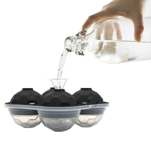 Easy Release BPA Free Food Grade 4 Hohlraum Polygon form Silikon kugel Whisky Eiswürfel form Wieder verwendbare große runde Eisball maschine - Product Image 3