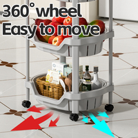 Étagère de rangement coulissante à deux niveaux Xingsheng en plastique avec roulettes, chariot utilitaire robuste pour cuisine, salon, armoire