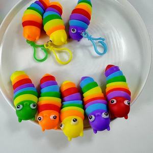 New mô phỏng Sâu Bướm giải nén đồ chơi cầu vồng sên Máy tính để bàn ốc nhựa Vent tạo tác đồ chơi giáo dục - Product Image 6