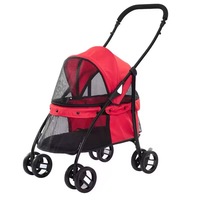 Poussette pliable légère et portable pour animaux de compagnie avec vue panoramique, grand espace, chariot de voyage pour chats et chiens