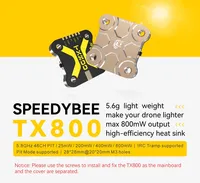 SpeedyBee TX800 VTX 5.8G 48CH PitMode Output 25mW/200mW/400mW/800mW Pemancar Jarak Jauh Tramp Support untuk Model Balap RC