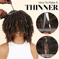 Perruque Dreadlock Courte Tressée Afro Bouclée Fausses Locks Cheveux au Crochet Sans Dentelle Fibre Synthétique Haute Température Densité 180% Noir