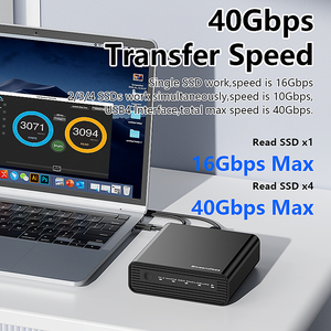 Carcasa USB-C de 4 Bahías para SSD M.2 NVME, PM/<span class=keywords><strong>JBOD</strong></span>/RAID 0/RAID 1/RAID 5, Aluminio con Logotipo Personalizado OEM y Puerto USB4 - Product Image 3