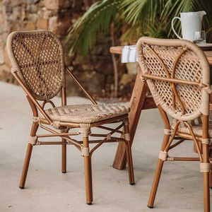 Muebles de Patio Silla a prueba de agua Resistencia a los rayos UV Aluminio PE Ratán Terraza natural al aire libre Café Bistro Silla - Product Image 6