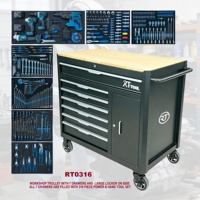 Armoire à outils roulante de qualité industrielle RT TOOL, 7 tiroirs, verrouillage centralisé pour atelier d'entretien de flotte