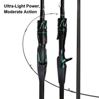 Canne à pêche spinning et casting 2 brins, ultra légère, action modérée, pour la pêche à la truite, au bar et à la perche, 1,5 m - 1,98 m, vente en gros