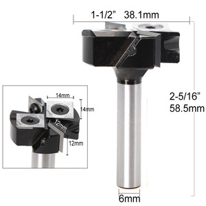 Chèn-phong cách spoilboard bề mặt Router bit vonfram thép mini spoilboard phẳng rabbeting Router bit 4 Carbide chèn - Product Image 5