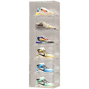 Contenedor de Almacenamiento Apilable al por Mayor de Fábrica, Caja Plegable para Zapatos que Ahorra Espacio, <span class=keywords><strong>Multiusos</strong></span>, a Prueba de Polvo, Transparente, Estante para Zapatos - Product Image 3