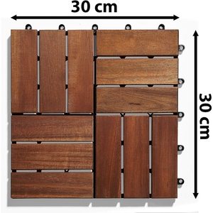 ไม้อะคาเซียประสานกระเบื้องปูพื้นลายกระเบื้องโมเสคระเบียงไม้ทนฝนกระเบื้องคลิก - Product Image 4