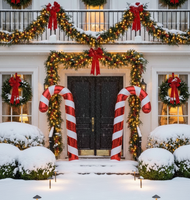 Décorations de Noël extérieures en forme de canne à sucre, bâton gonflable lumineux, ballons marcheurs, fournisseur de boules miroir gonflables