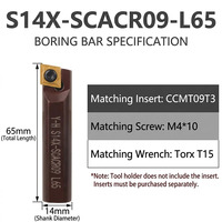 Barre de perçage interne SCACR09 SCACL09 SCBCR09 SCMCN09, tige de 10, 12, 14, 16 mm pour porte-outil de tournage CNC CCMT09T3