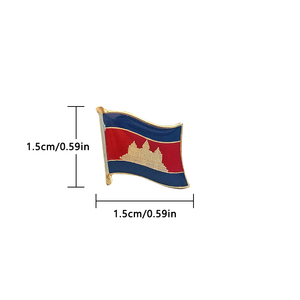 Pin Bendera Nasional Kamboja, Bros Kristal Epoksi Logam Enamel, Lencana Cat, Suvenir, Bros Kepribadian, Hadiah Kenang-kenangan - Product Image 3