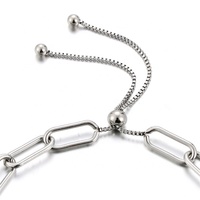 Yiwu Aceon Velle acier inoxydable deux types de chaîne combinée réglable Monica Design plus récent femmes incurvé ID Bar Bracelet