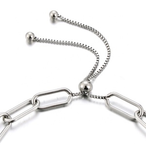 Yiwu Aceon Velle Acero inoxidable dos tipos de cadena combinada ajustable Monica diseño más nuevo mujeres curvo ID Bar pulsera - Product Image 2