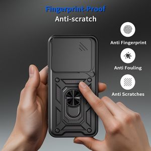 Caméra coulissante antichoc souple TPU dur PC étui de protection pour téléphone avec porte-anneau étui de couverture arrière pour Huawei Honor 400 Lite - Product Image 3