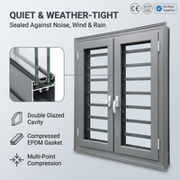Fenêtres et portes en aluminium pour maisons, grand puits de lumière coulissant avec verre blindé, auvent en aluminium, fenêtre à double vitrage