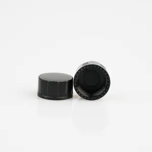 Großhandel benutzer definierte schwarz Kunststoff Schraub verschluss oder Verschluss Flaschenhals 15mm
